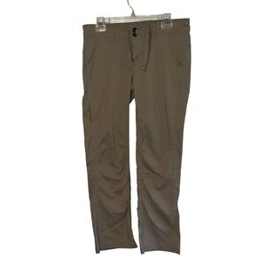 Prana Halle Hiking Pants Womens 6 Short Tan Khaki Roll Up Capri Stretch Outdoor
